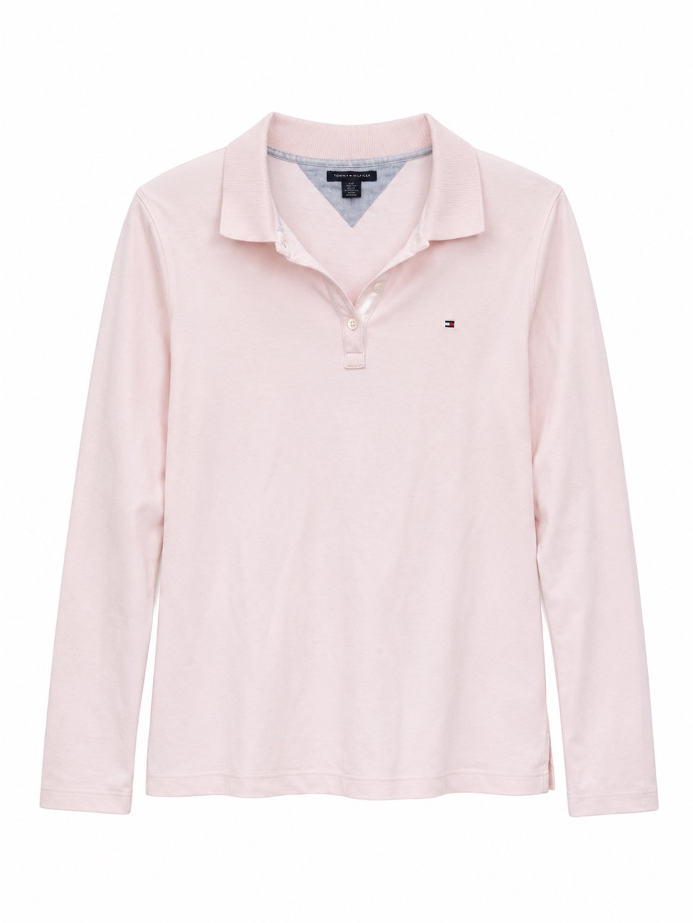 Tommy Hilfiger Light Pink Long-Sleeve Polo Top - Picture 1 of 3